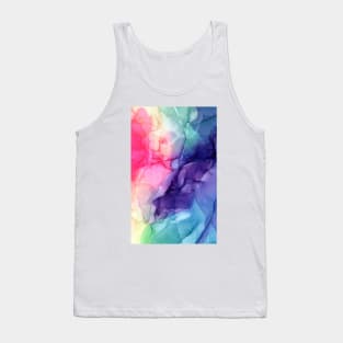 Colorful Rainbow Flowing Abstract Vertical Painting Tank Top